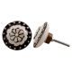 White Floral Black Circle Knob